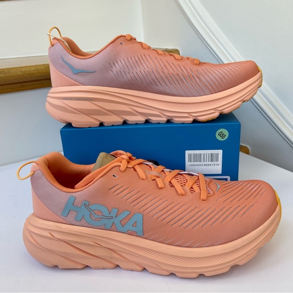 NWT Hoka Rincon 3 women’s running shoes , brand new in box , coral salmon orange - Picture 15 of 16